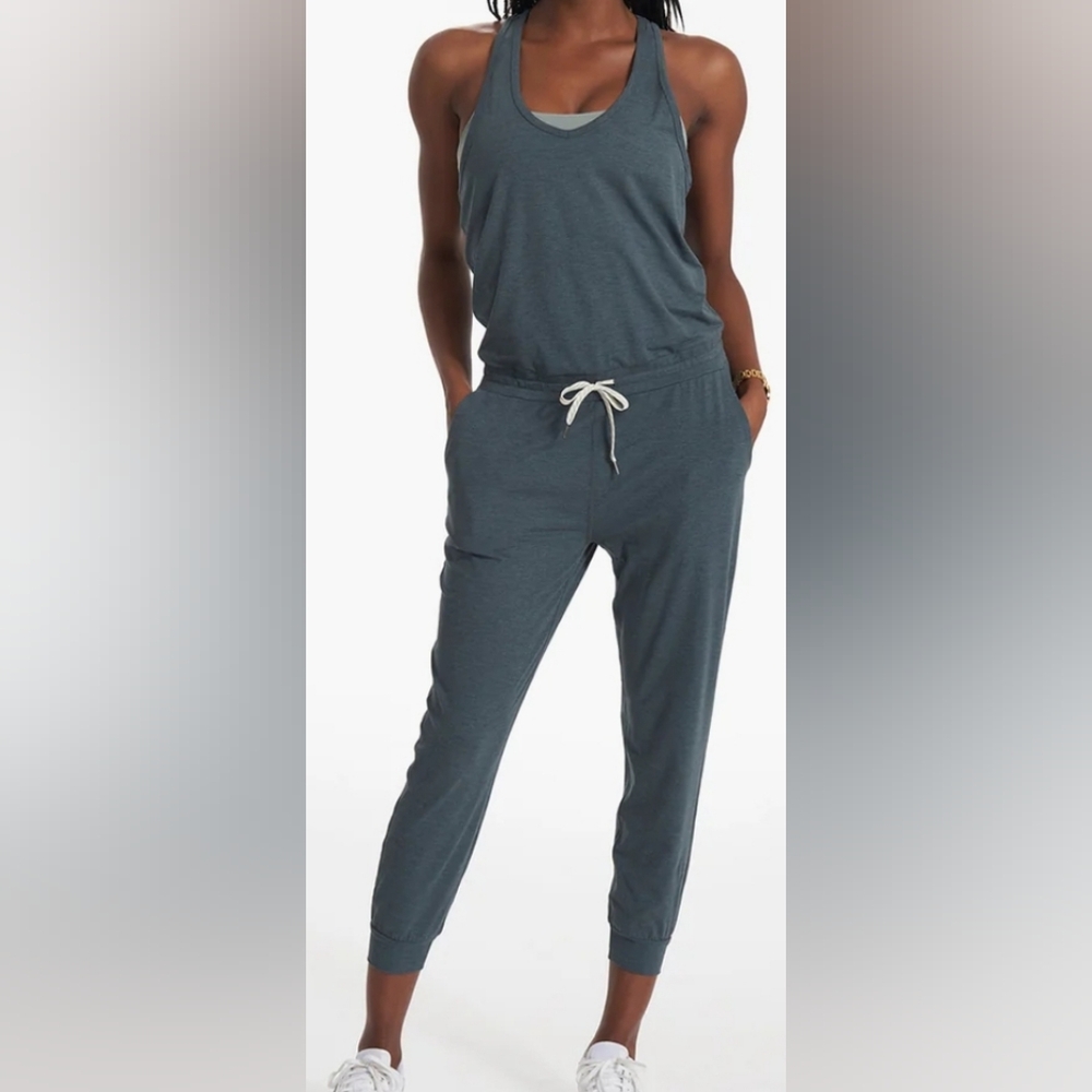 Vuori Large grey one piece drawstring jumper jumpsuit romper